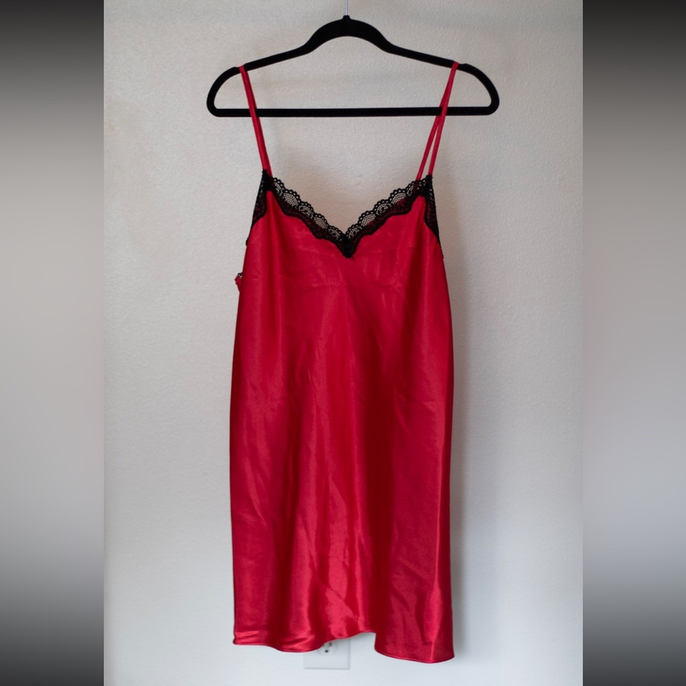 Linea Donatella red slip dress